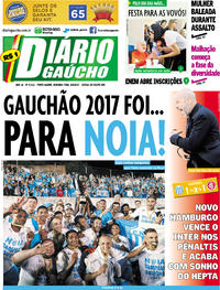 Capa do jornal Diário Gaúcho 08/05/2017