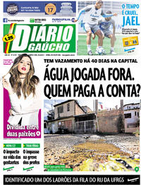 Capa do jornal Diário Gaúcho 08/11/2017