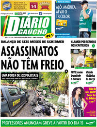 Capa do jornal Diário Gaúcho 09/03/2017