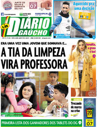 Capa do jornal Diário Gaúcho 09/08/2017