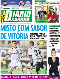 Capa do jornal Diário Gaúcho 09/11/2017