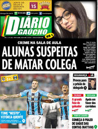 Capa do jornal Diário Gaúcho 10/03/2017