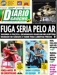 Capa do jornal Diário Gaúcho 10/04/2017