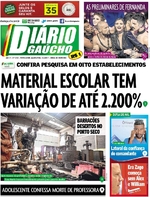 Capa do jornal Diário Gaúcho 11/01/2017
