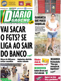 Capa do jornal Diário Gaúcho 11/03/2017