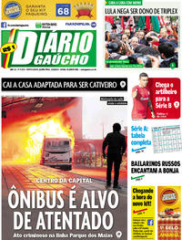 Capa do jornal Diário Gaúcho 11/05/2017