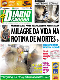 Capa do jornal Diário Gaúcho 12/05/2017