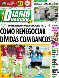 Capa do jornal Diário Gaúcho 13/02/2017