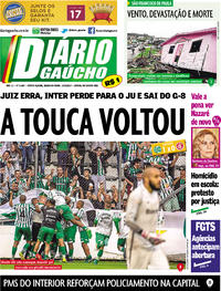 Capa do jornal Diário Gaúcho 13/03/2017