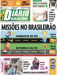 Capa do jornal Diário Gaúcho 13/05/2017