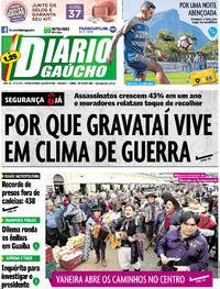 Capa do jornal Diário Gaúcho 13/09/2017