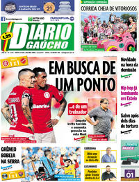 Capa do jornal Diário Gaúcho 13/11/2017