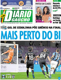 Capa do jornal Diário Gaúcho 13/12/2017