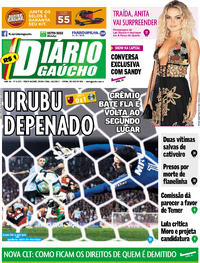 Capa do jornal Diário Gaúcho 14/07/2017