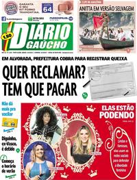 Capa do jornal Diário Gaúcho 14/10/2017