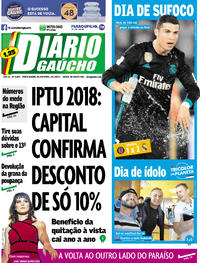 Capa do jornal Diário Gaúcho 14/12/2017