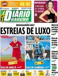 Capa do jornal Diário Gaúcho 15/05/2017