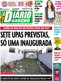 Capa do jornal Diário Gaúcho 15/08/2017