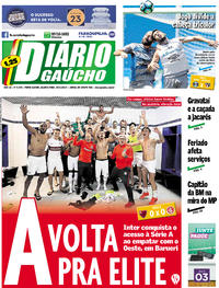 Capa do jornal Diário Gaúcho 15/11/2017