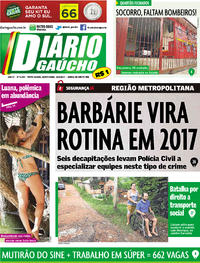 Capa do jornal Diário Gaúcho 16/02/2017
