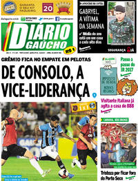 Capa do jornal Diário Gaúcho 16/03/2017
