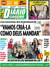 Capa do jornal Diário Gaúcho 16/05/2017
