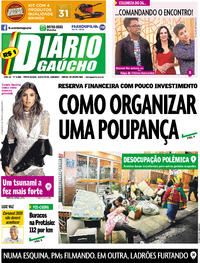 Capa do jornal Diário Gaúcho 16/06/2017