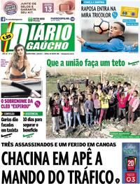 Capa do jornal Diário Gaúcho 16/08/2017