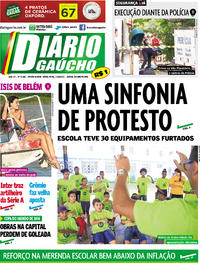 Capa do jornal Diário Gaúcho 17/02/2017
