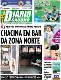 Capa do jornal Diário Gaúcho 17/11/2017