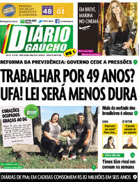 Capa do jornal Diário Gaúcho 18/04/2017