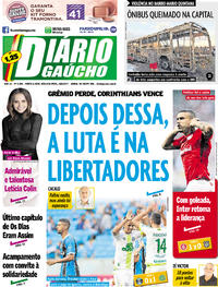 Capa do jornal Diário Gaúcho 18/09/2017