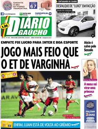 Capa do jornal Diário Gaúcho 18/10/2017