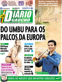Capa do jornal Diário Gaúcho 19/09/2017