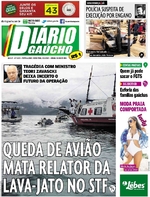 Capa do jornal Diário Gaúcho 20/01/2017