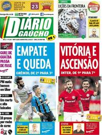 Capa do jornal Diário Gaúcho 20/03/2017
