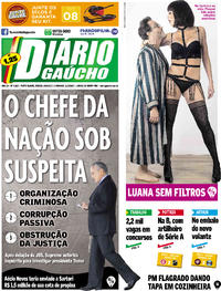 Capa do jornal Diário Gaúcho 20/05/2017