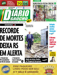 Capa do jornal Diário Gaúcho 21/02/2017