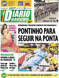 Capa do jornal Diário Gaúcho 21/04/2017
