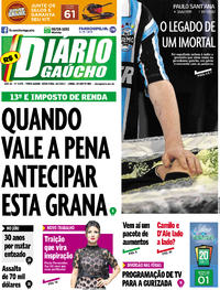 Capa do jornal Diário Gaúcho 21/07/2017