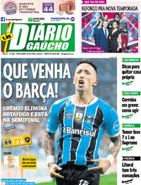 Capa do jornal Diário Gaúcho 21/09/2017