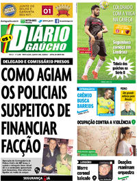 Capa do jornal Diário Gaúcho 22/02/2017