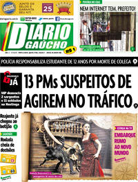 Capa do jornal Diário Gaúcho 22/03/2017
