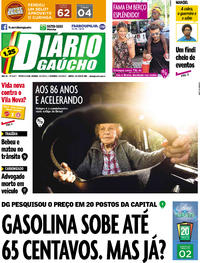 Capa do jornal Diário Gaúcho 22/07/2017