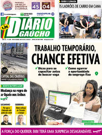Capa do jornal Diário Gaúcho 22/09/2017