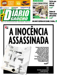 Capa do jornal Diário Gaúcho 23/05/2017