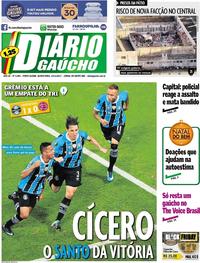 Capa do jornal Diário Gaúcho 23/11/2017