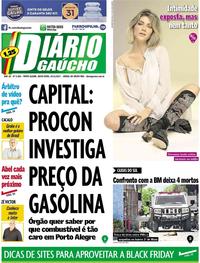 Capa do jornal Diário Gaúcho 24/11/2017
