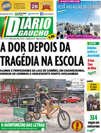 Capa do jornal Diário Gaúcho 25/03/2017