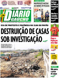 Capa do jornal Diário Gaúcho 25/08/2017
